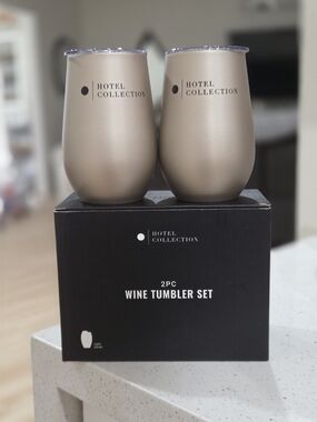 Hotel Collection Taupe Stainless Steel Wine Tumbler Set - 2 Pack